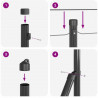 Ogrodzenie z słupkiem Szary 1 x 25 m Stal i PVC
