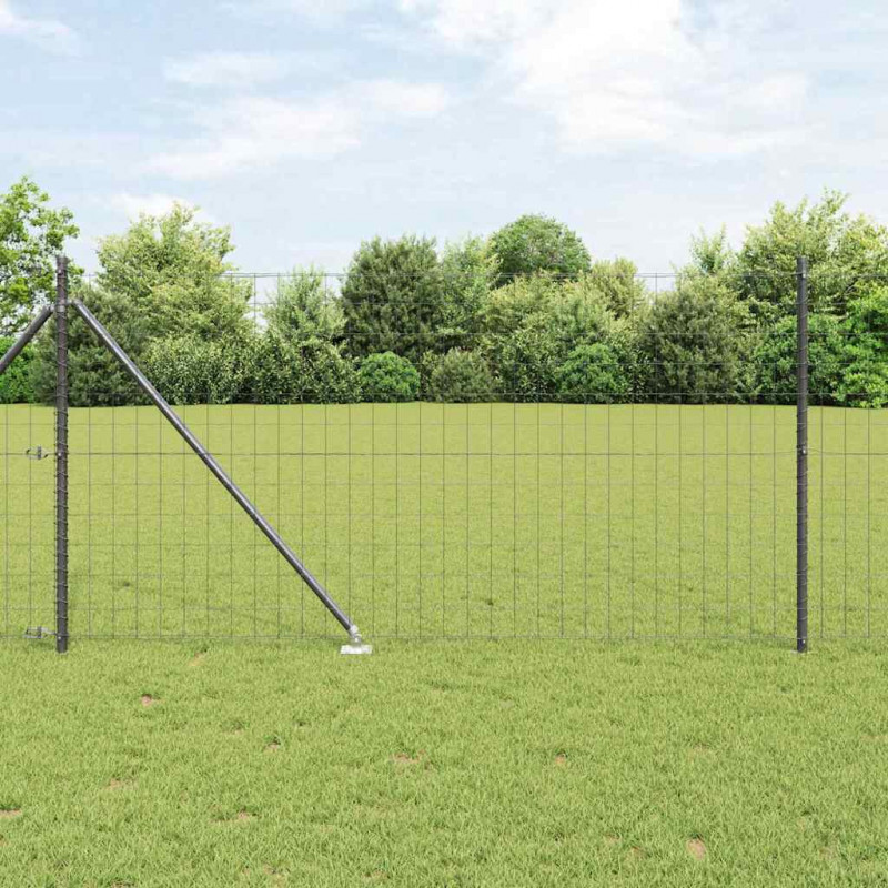 Ogrodzenie z słupkiem Szary 1 x 25 m Stal i PVC