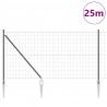 Ogrodzenie z słupkiem Szary 1,2 x 25 m Stal i PVC