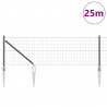 Ogrodzenie z słupkiem Szary 0,8 x 25 m Stal