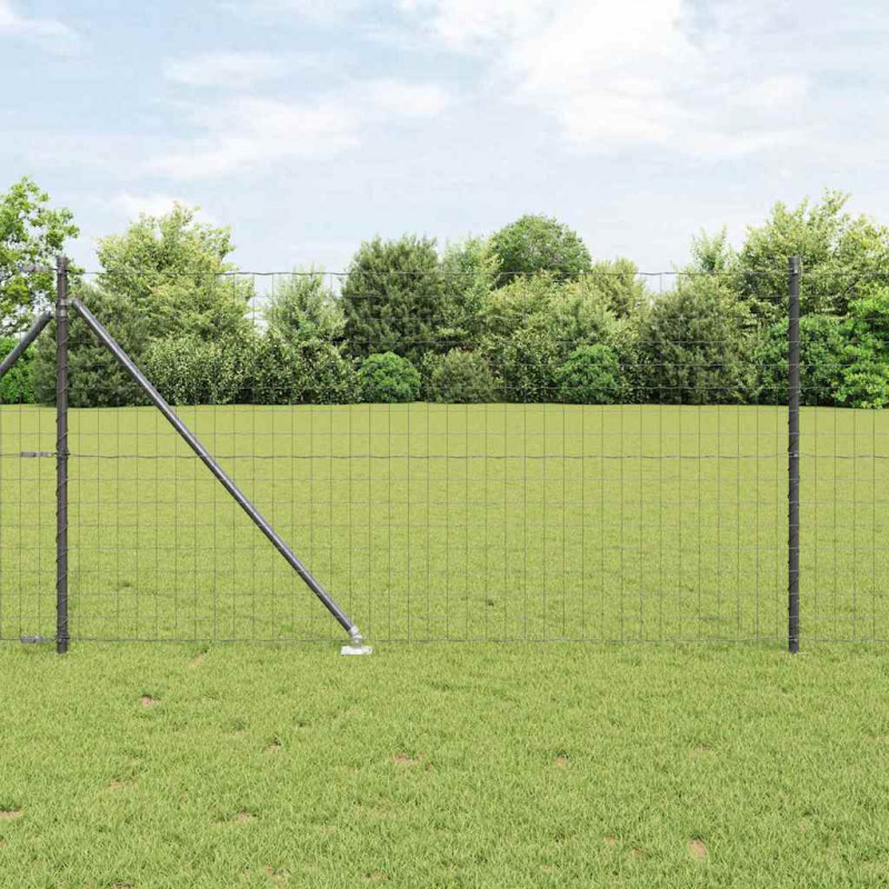 Ogrodzenie z słupkiem Szary 1 x 25 m Stal
