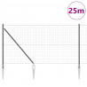 Ogrodzenie z słupkiem Szary 1,2 x 25 m Stal