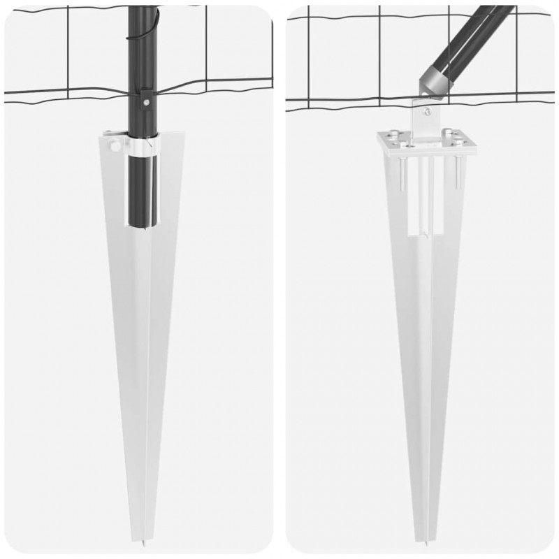 Ogrodzenie z słupkiem Szary 1,2 x 25 m Stal