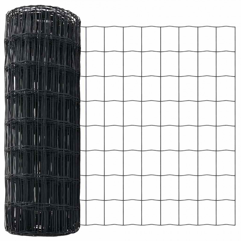 Ogrodzenie z słupkiem Szary 0,4 x 50 m Stal i PVC