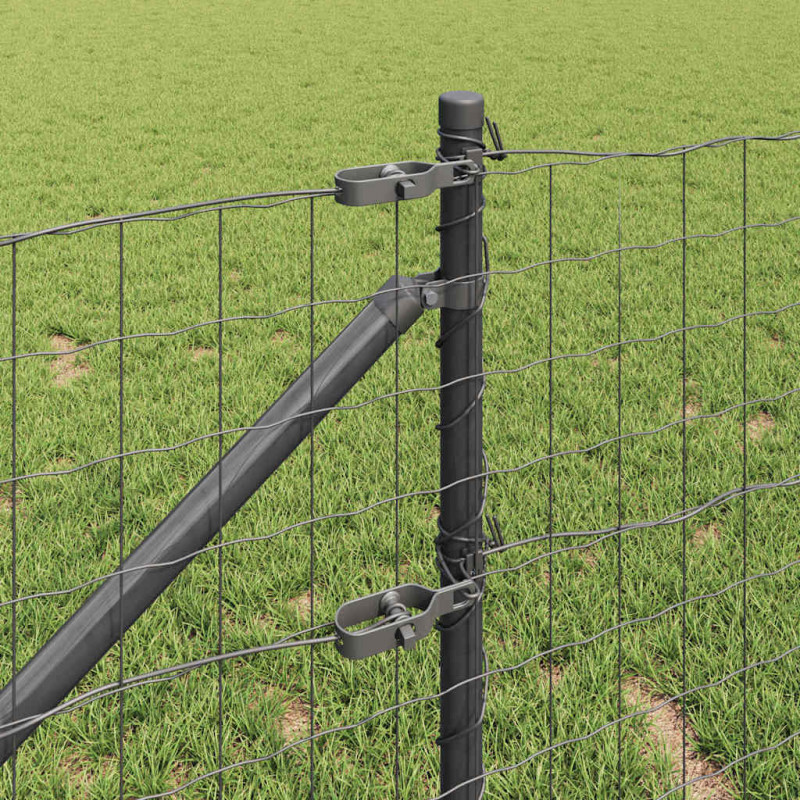 Ogrodzenie z słupkiem Szary 0,6 x 50 m Stal i PVC
