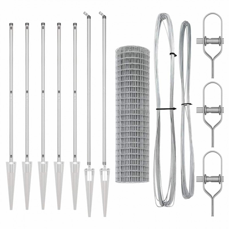 Ogrodzenie z słupkiem Srebrny 1,4 x 10 m Stal