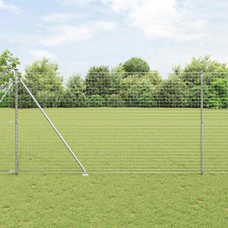 Ogrodzenie z słupkiem Srebrny 1,5 x 10 m Stal
