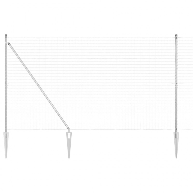 Ogrodzenie z słupkiem Srebrny 1,6 x 10 m Stal
