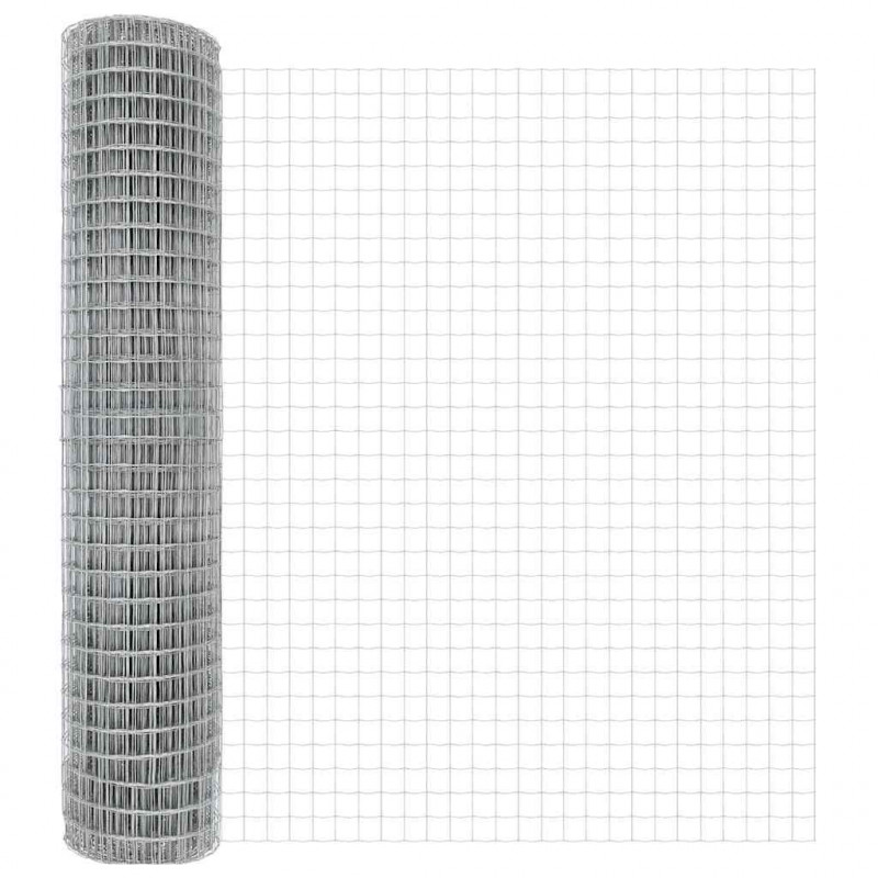 Ogrodzenie z słupkiem Srebrny 1,6 x 10 m Stal