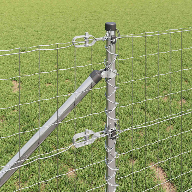 Ogrodzenie z słupkiem Srebrny 0,6 x 10 m Stal
