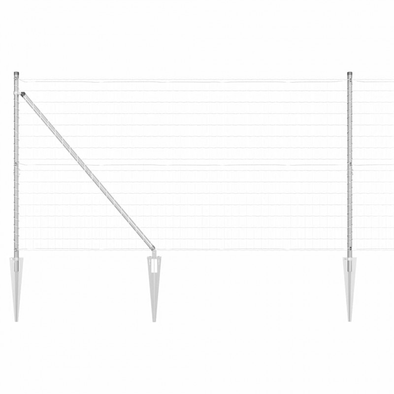 Ogrodzenie z słupkiem Srebrny 1,2 x 10 m Stal