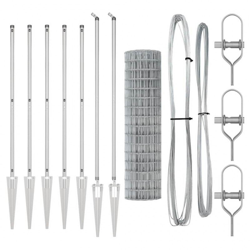 Ogrodzenie z słupkiem Srebrny 1,2 x 10 m Stal