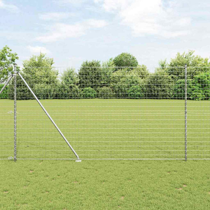 Ogrodzenie z słupkiem Srebrny 1,5 x 10 m Stal