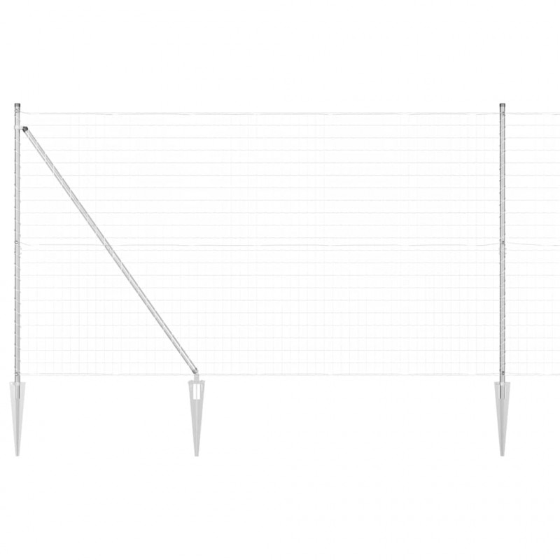 Ogrodzenie z słupkiem Srebrny 1,5 x 10 m Stal