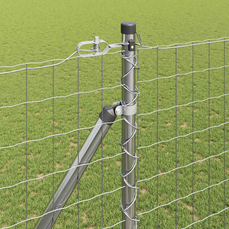 Ogrodzenie z słupkiem Srebrny 1,5 x 10 m Stal