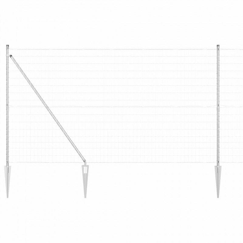 Ogrodzenie z słupkiem Srebrny 1,5 x 10 m Stal