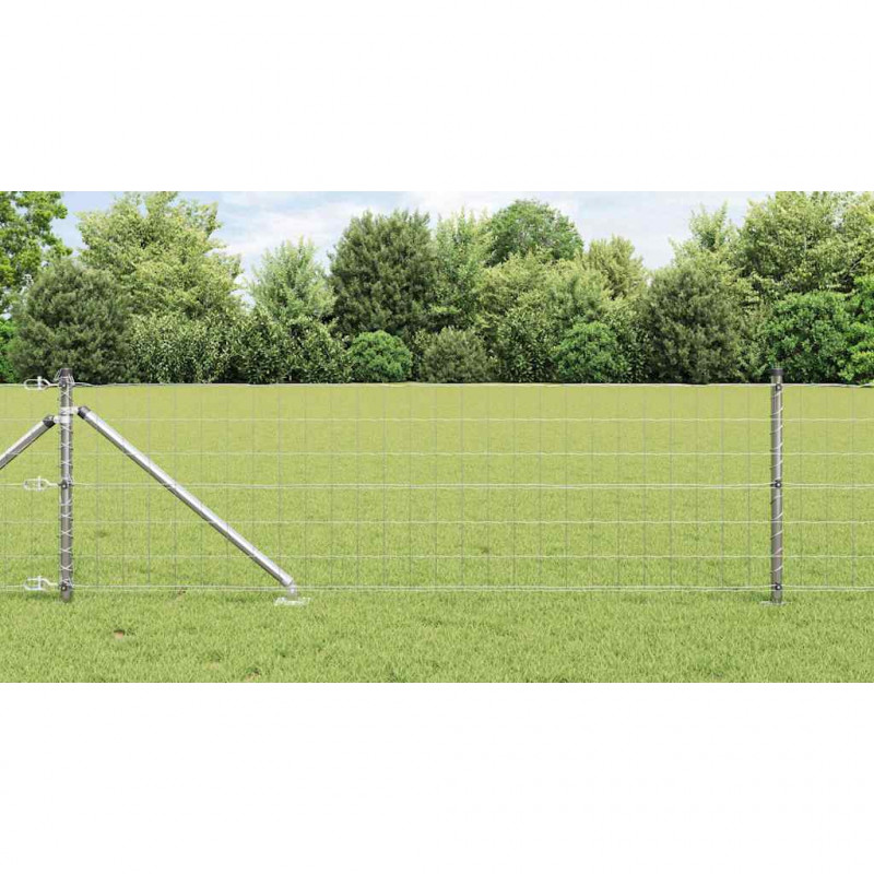 Ogrodzenie z słupkiem Srebrny 0,4 x 10 m Stal