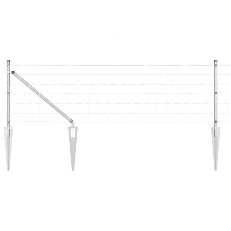 Ogrodzenie z słupkiem Srebrny 0,6 x 10 m Stal