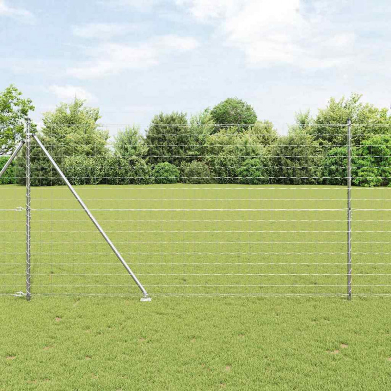 Ogrodzenie z słupkiem Srebrny 1,6 x 10 m Stal