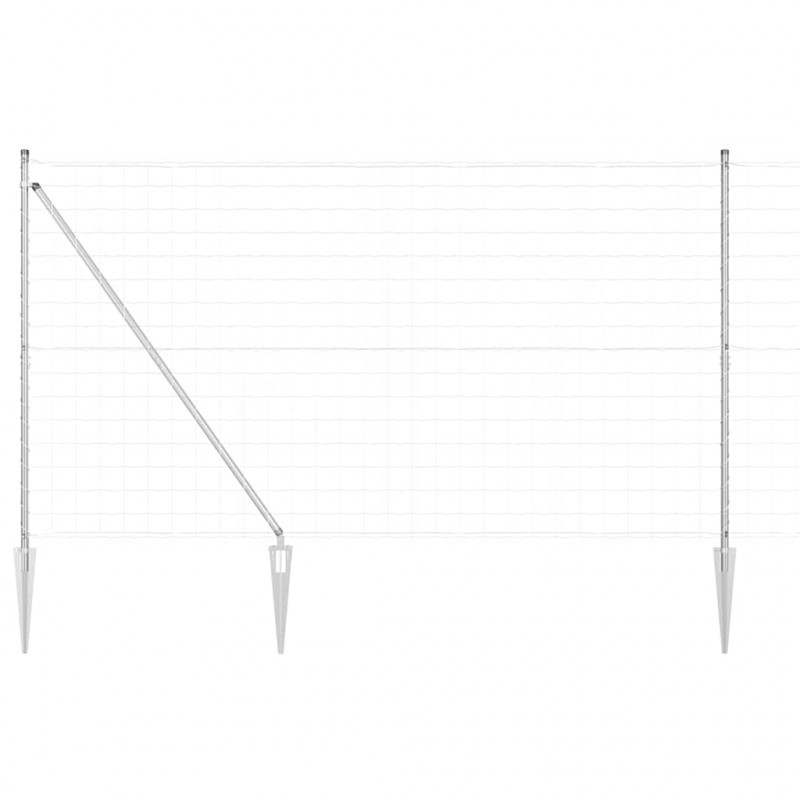 Ogrodzenie z słupkiem Srebrny 1,6 x 10 m Stal
