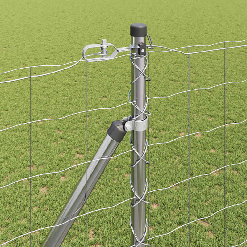 Ogrodzenie z słupkiem Srebrny 1,6 x 10 m Stal
