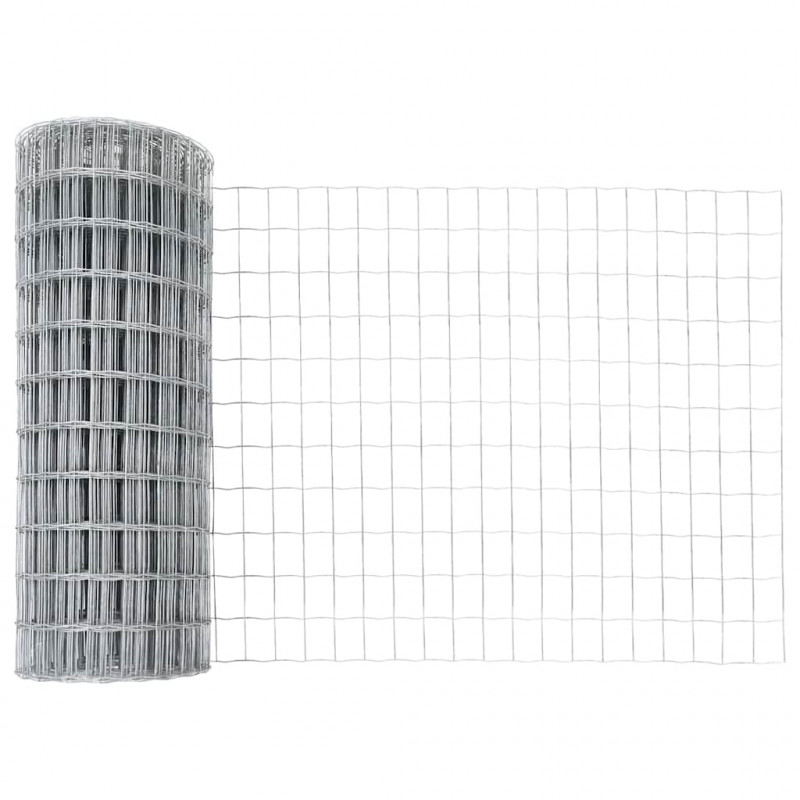 Ogrodzenie z słupkiem Srebrny 1 x 25 m Stal