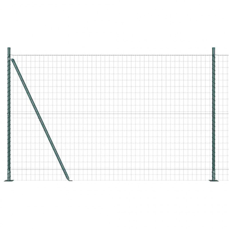 Ogrodzenie z słupkiem Zielony 1,5 x 10 m Stal i PVC