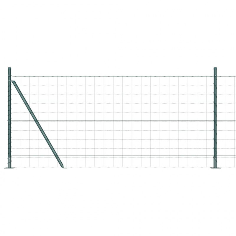 Ogrodzenie z słupkiem Zielony 1 x 10 m Stal