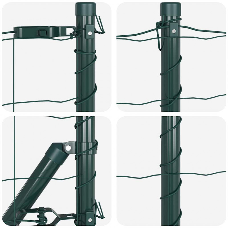 Ogrodzenie z słupkiem Zielony 1 x 10 m Stal