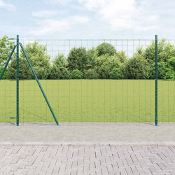 Ogrodzenie z słupkiem Zielony 1,5 x 10 m Stal