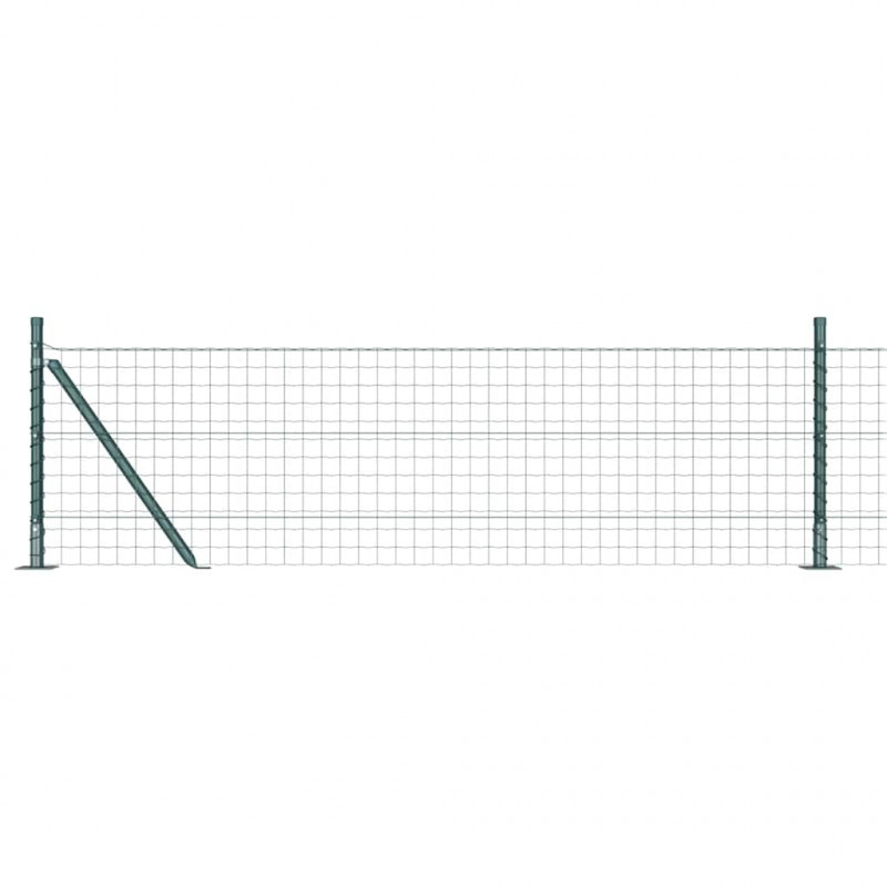 Ogrodzenie z słupkiem Zielony 0,4 x 25 m Stal i PVC