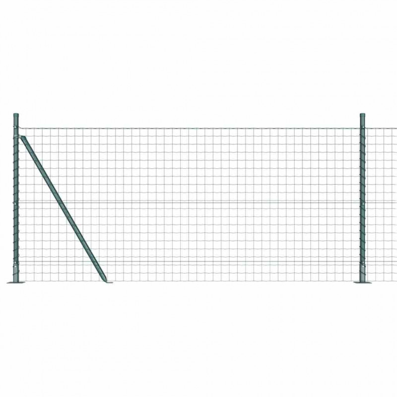 Ogrodzenie z słupkiem Zielony 0,8 x 25 m Stal i PVC