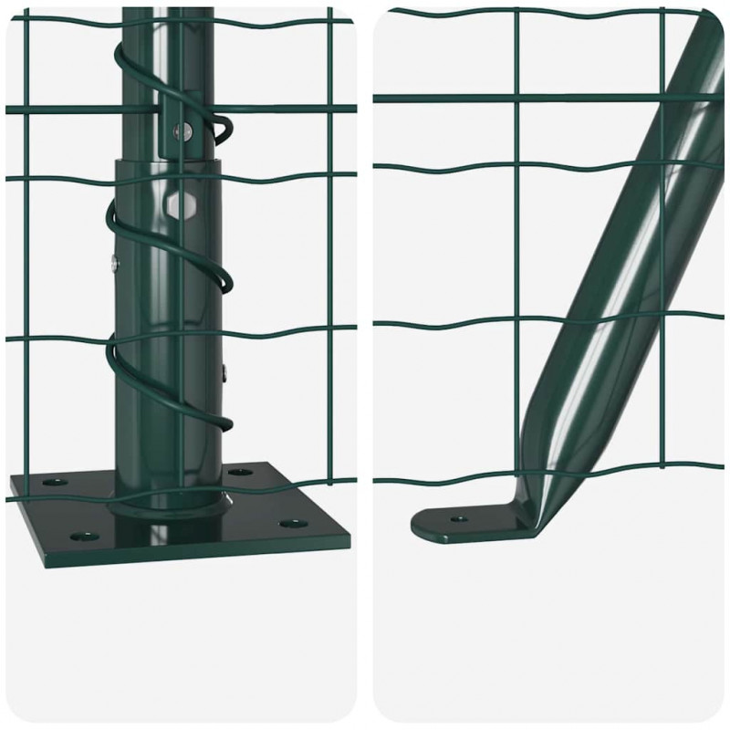 Ogrodzenie z słupkiem Zielony 1 x 25 m Stal i PVC