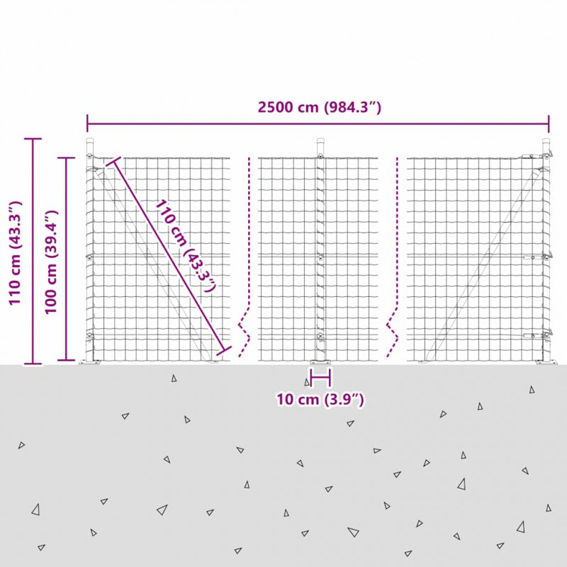 Ogrodzenie z słupkiem Zielony 1 x 25 m Stal i PVC
