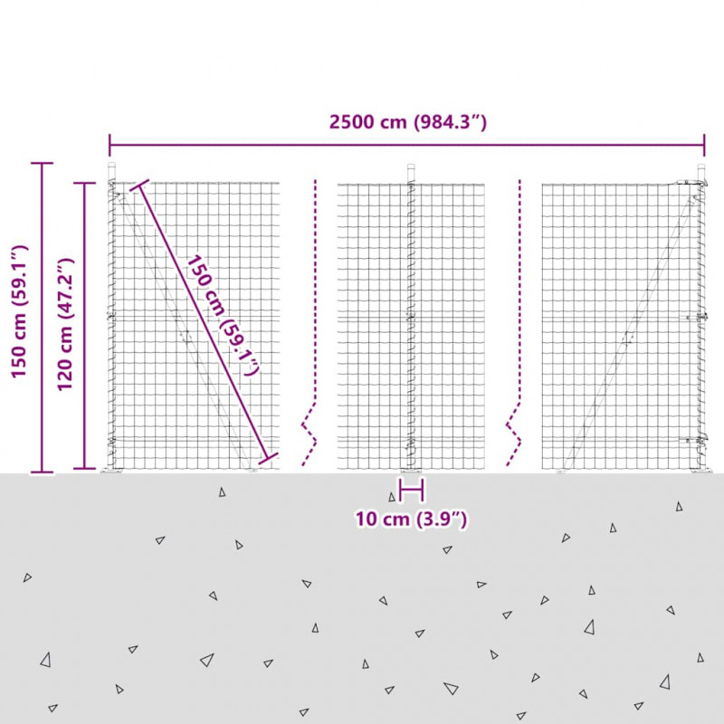 Ogrodzenie z słupkiem Zielony 1,2 x 25 m Stal i PVC