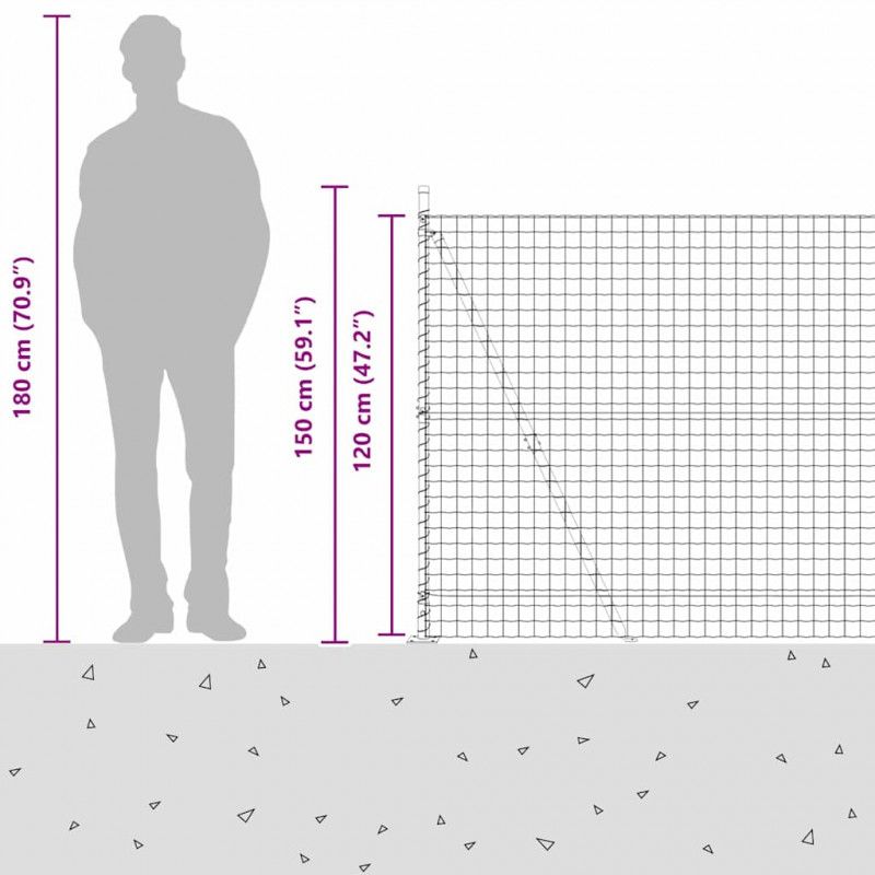 Ogrodzenie z słupkiem Zielony 1,2 x 25 m Stal i PVC