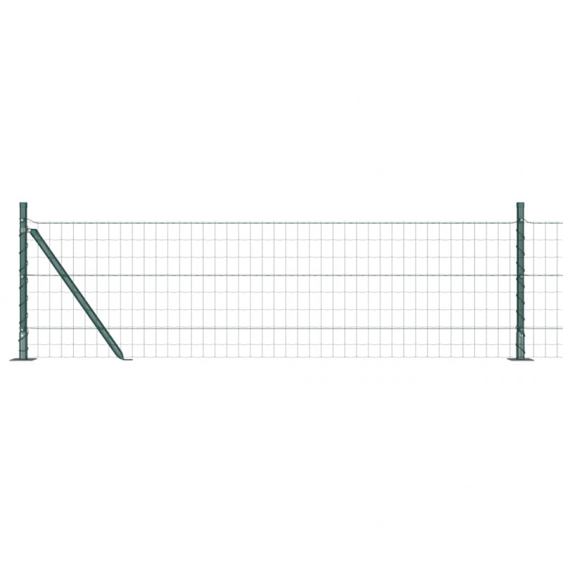 Ogrodzenie z słupkiem Zielony 0,4 x 25 m Stal i PVC