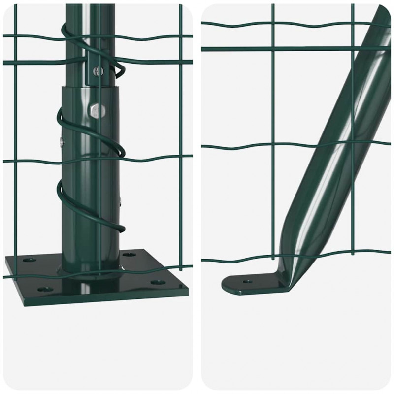 Ogrodzenie z słupkiem Zielony 0,4 x 25 m Stal i PVC