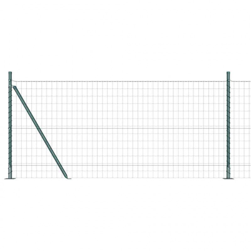 Ogrodzenie z słupkiem Zielony 0,8 x 25 m Stal i PVC