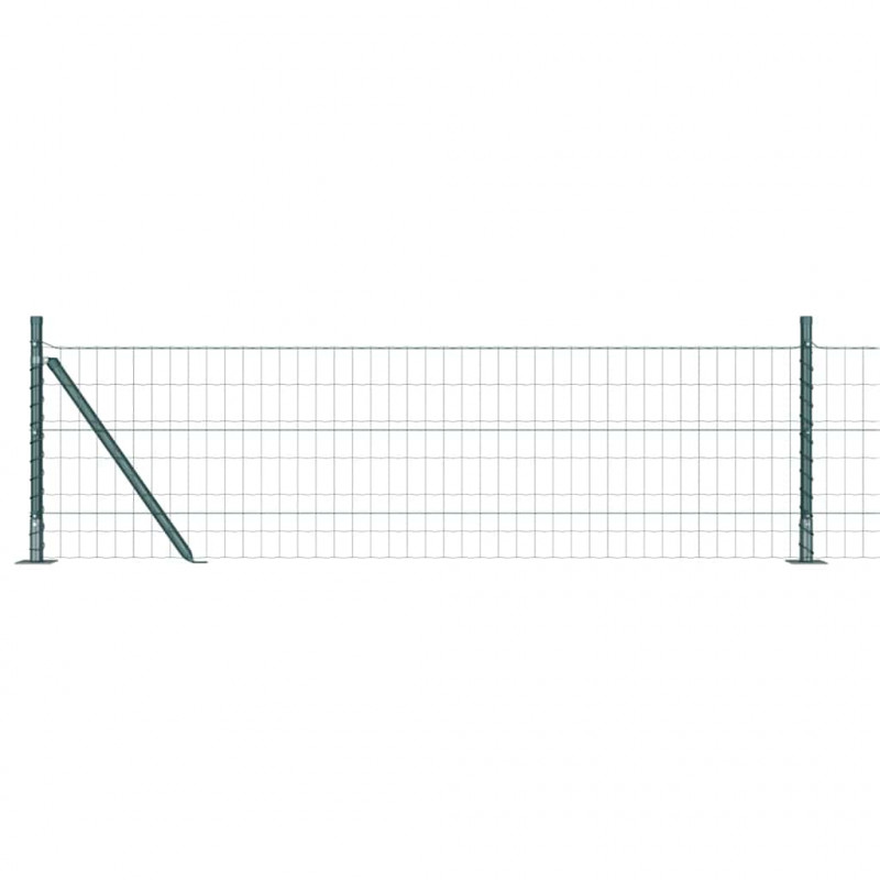 Ogrodzenie z słupkiem Zielony 0,4 x 25 m Stal i PVC