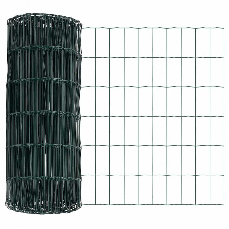 Ogrodzenie z słupkiem Zielony 0,4 x 25 m Stal i PVC