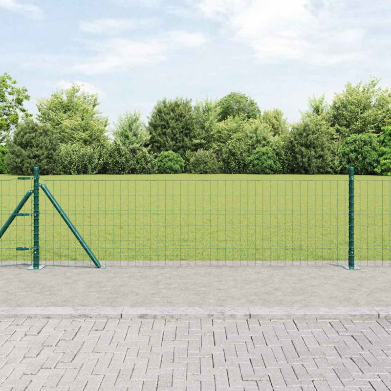 Ogrodzenie z słupkiem Zielony 0,6 x 25 m Stal i PVC