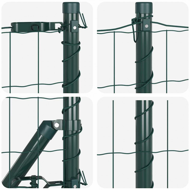 Ogrodzenie z słupkiem Zielony 0,6 x 25 m Stal i PVC