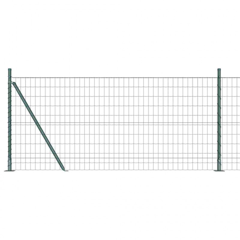 Ogrodzenie z słupkiem Zielony 0,8 x 25 m Stal i PVC