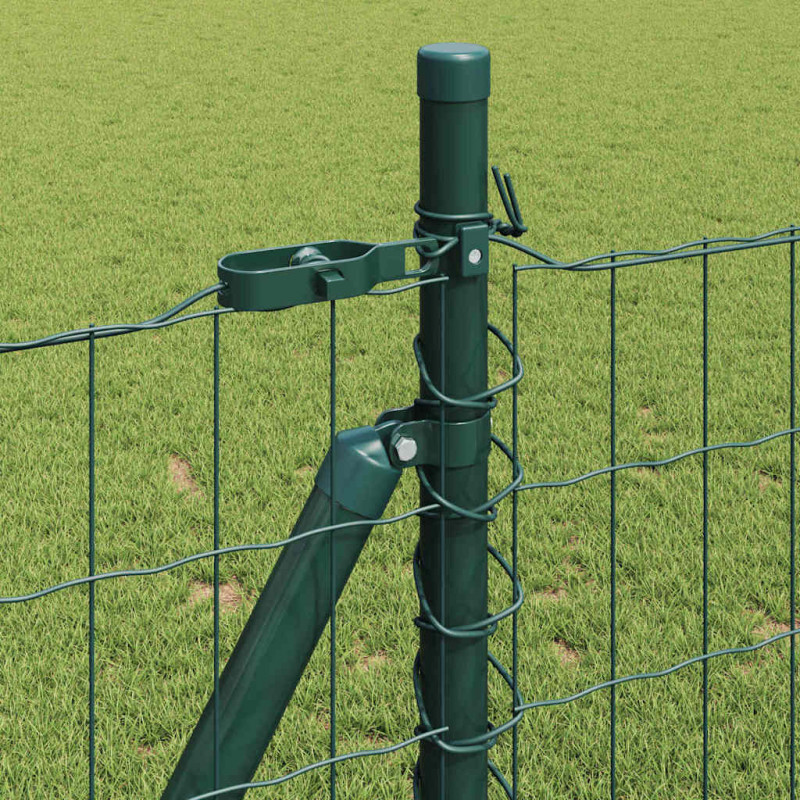 Ogrodzenie z słupkiem Zielony 1 x 25 m Stal i PVC