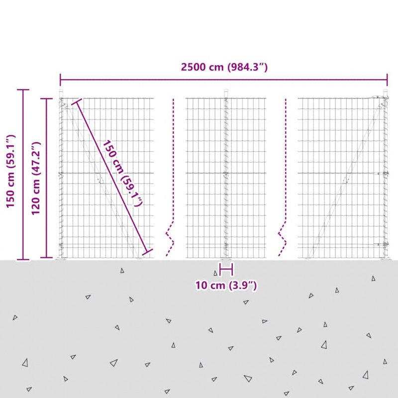 Ogrodzenie z słupkiem Zielony 1,2 x 25 m Stal i PVC