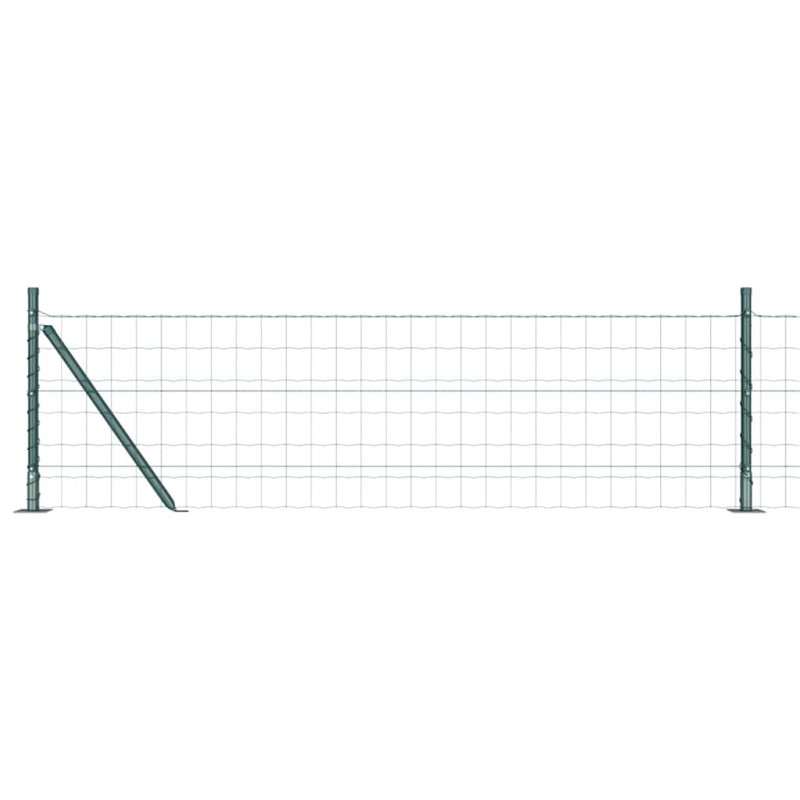 Ogrodzenie z słupkiem Zielony 0,6 x 25 m Stal i PVC