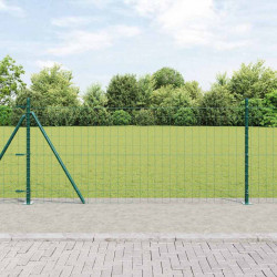 Ogrodzenie z słupkiem Zielony 0,8 x 25 m Stal i PVC
