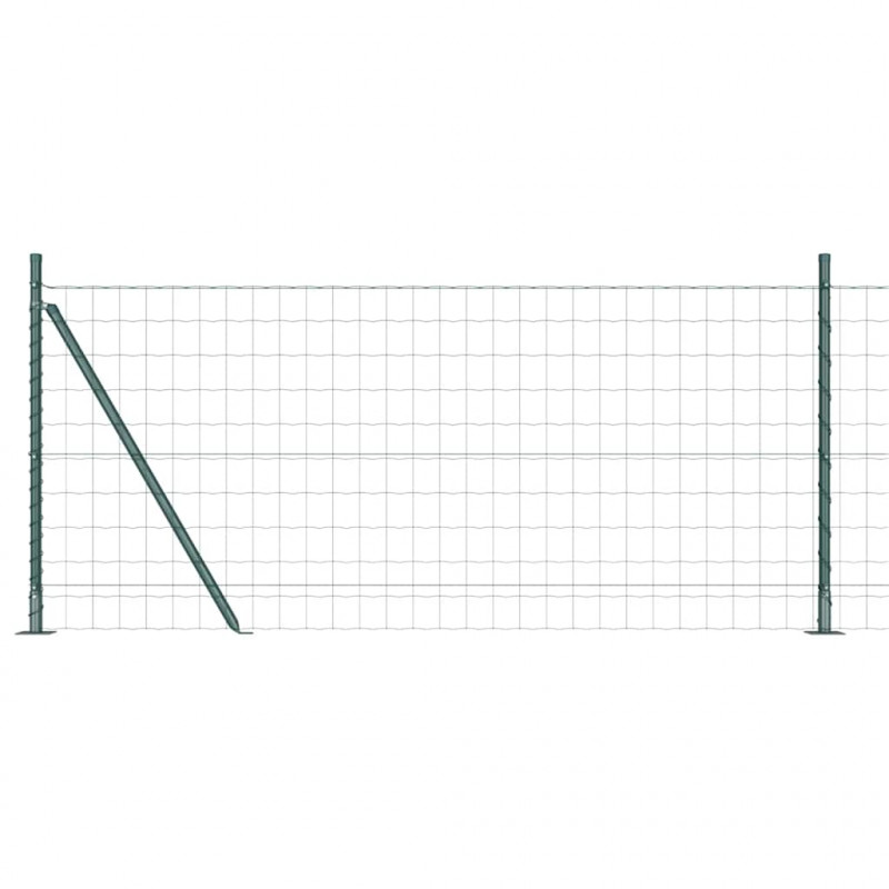 Ogrodzenie z słupkiem Zielony 1 x 25 m Stal i PVC