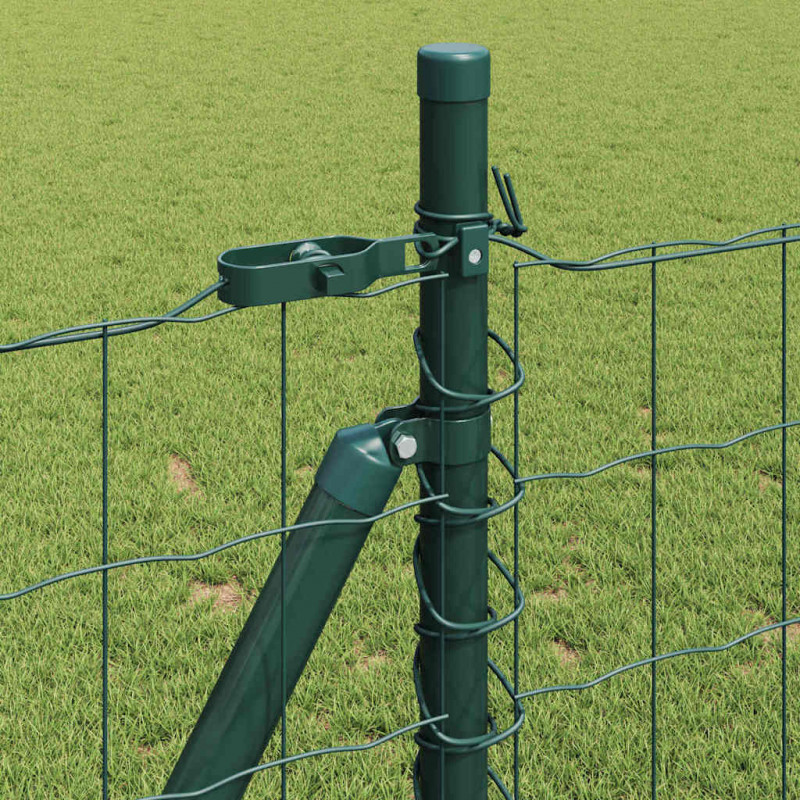 Ogrodzenie z słupkiem Zielony 1 x 25 m Stal i PVC
